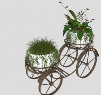常春藤吊篮植物花架SU模型下载_sketchup草图大师SKP模型
