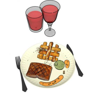 鱼排薯条饮品午餐SU模型下载_sketchup草图大师SKP模型