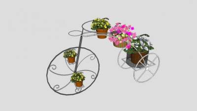 花盆植物花架SU模型下载_sketchup草图大师SKP模型