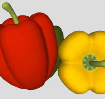 四色灯笼椒SU模型下载_sketchup草图大师SKP模型