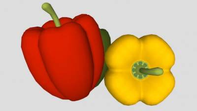 四色灯笼椒SU模型下载_sketchup草图大师SKP模型