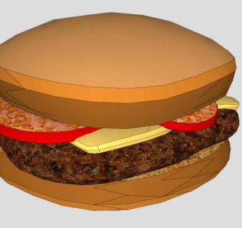芝士番茄肉片汉堡包SU模型下载_sketchup草图大师SKP模型