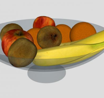 果盆中的水果系列SU模型下载_sketchup草图大师SKP模型