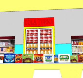 学校食堂小卖部零食SU模型下载_sketchup草图大师SKP模型