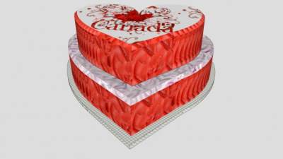 双层爱心奶油蛋糕SU模型下载_sketchup草图大师SKP模型