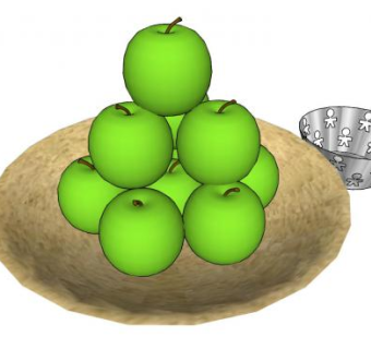 盘中的青苹果SU模型下载_sketchup草图大师SKP模型