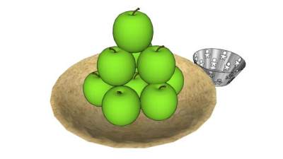 盘中的青苹果SU模型下载_sketchup草图大师SKP模型