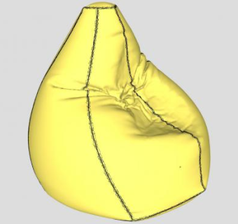 黄色懒人豆袋椅SU模型下载_sketchup草图大师SKP模型