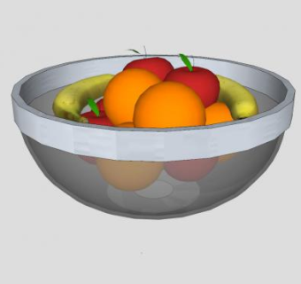 水果碗中水果SU模型下载_sketchup草图大师SKP模型