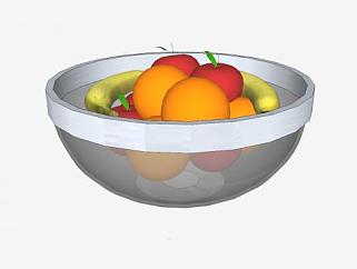 水果碗中水果SU模型下载_sketchup草图大师SKP模型