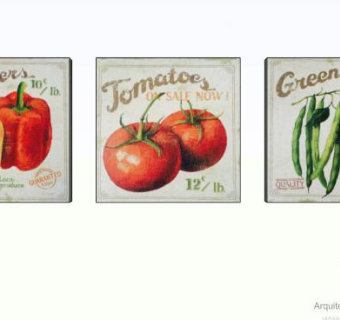 后院厨房木制蔬菜挂画SU模型下载_sketchup草图大师SKP模型