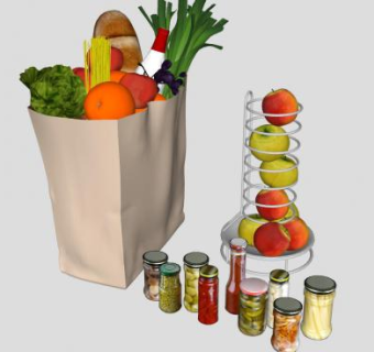 蔬果面包和腌制食品SU模型下载_sketchup草图大师SKP模型