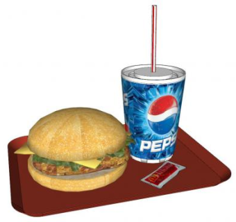 鸡肉汉堡和可乐快餐SU模型下载_sketchup草图大师SKP模型