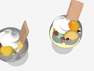 高脚<em>杯</em>中的<em>水果</em>冰淇淋和饼干SU模型下载_sketchup草图...
