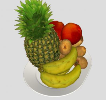 盘中的四种水果SU模型下载_sketchup草图大师SKP模型