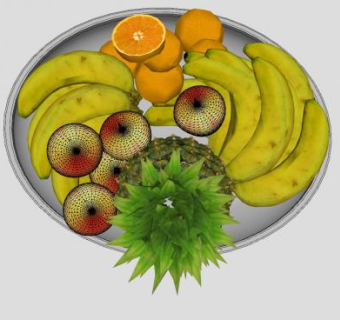 苹果橙子香蕉菠萝水果SU模型下载_sketchup草图大师SKP模型