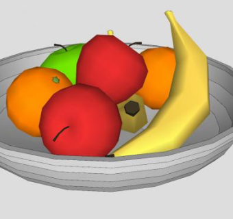 简易水果盘SU模型下载_sketchup草图大师SKP模型