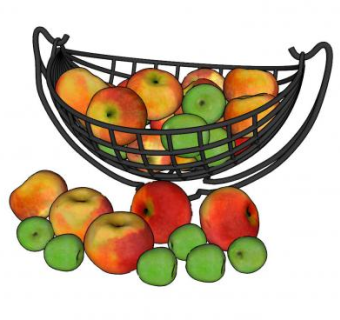 铁艺摇式果盆水果SU模型下载_sketchup草图大师SKP模型