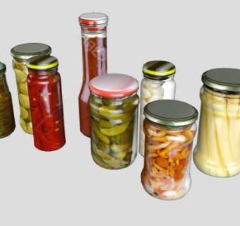 腌制食品玻璃罐装SU模型下载_sketchup草图大师SKP模型