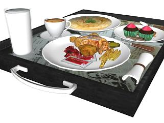 西式早餐饮品系列SU模型下载_sketchup草图大师SKP模型