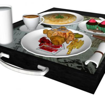 西式早餐饮品系列SU模型下载_sketchup草图大师SKP模型