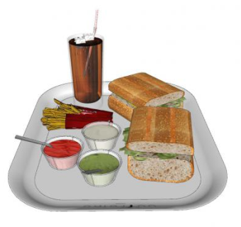 三明治薯条可乐SU模型下载_sketchup草图大师SKP模型