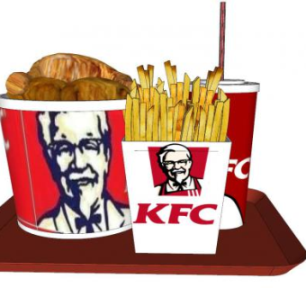肯德基鸡翅薯条可乐食品SU模型下载_sketchup草图大师SKP模型
