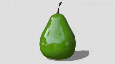 绿色的梨SU模型下载_sketchup草图大师SKP模型