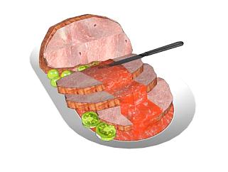 蘸酱的<em>肉类食物</em>SU模型下载_sketchup草图大师SKP模型