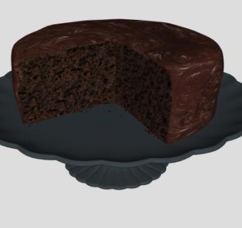 盘上的巧克力蛋糕SU模型下载_sketchup草图大师SKP模型