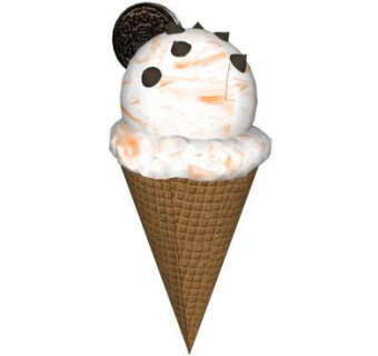 奥利奥饼干冰淇淋甜筒SU模型下载_sketchup草图大师SKP模型