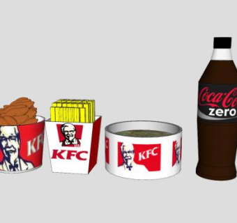 肯德基食品和可乐SU模型下载_sketchup草图大师SKP模型