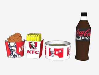 肯德基食品和可乐SU模型下载_sketchup草图大师SKP模型