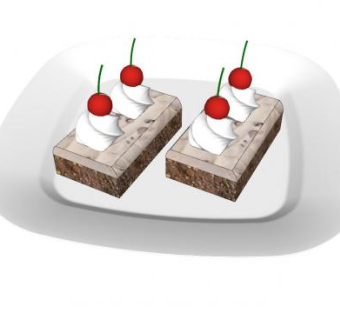 樱桃奶油甜品SU模型下载_sketchup草图大师SKP模型