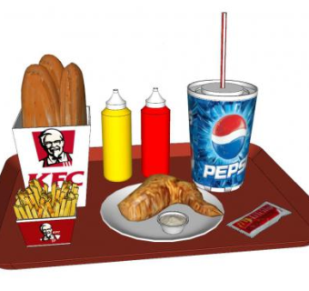 肯德基食品快餐SU模型下载_sketchup草图大师SKP模型