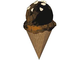 巧克力味冰淇淋甜筒SU模型下载_sketchup草图大师SKP模型