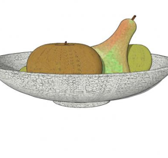 水果和陶瓷盘SU模型下载_sketchup草图大师SKP模型