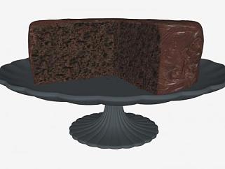 涂抹的<em>巧克力蛋糕</em>SU模型下载_sketchup草图大师SKP模型