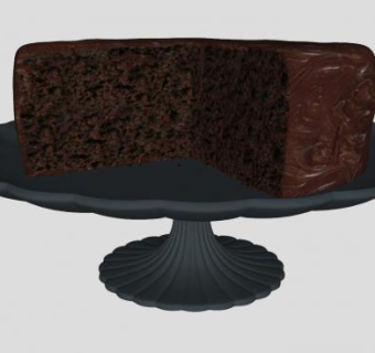 涂抹的巧克力蛋糕SU模型下载_sketchup草图大师SKP模型
