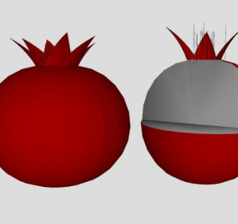 水果系列之石榴水果SU模型下载_sketchup草图大师SKP模型