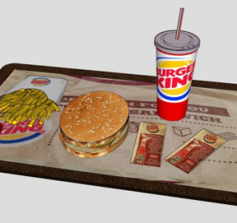 汉堡王汉堡薯条和饮料SU模型下载_sketchup草图大师SKP模型