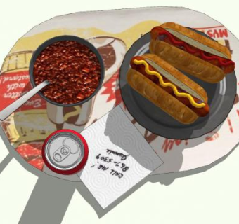 热狗可乐快餐系列SU模型下载_sketchup草图大师SKP模型