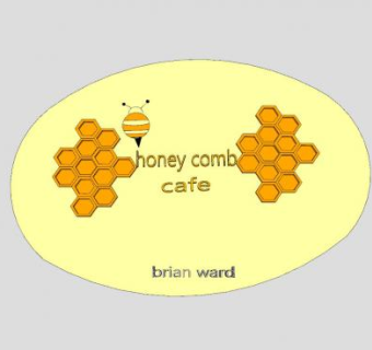 蜂巢咖啡馆匾额SU模型下载_sketchup草图大师SKP模型