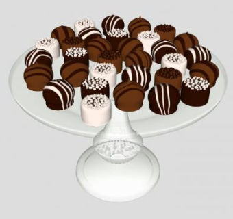 摆盘上的巧克力SU模型下载_sketchup草图大师SKP模型