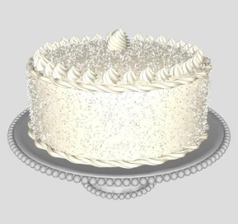 装饰盘上的奶油蛋糕SU模型下载_sketchup草图大师SKP模型