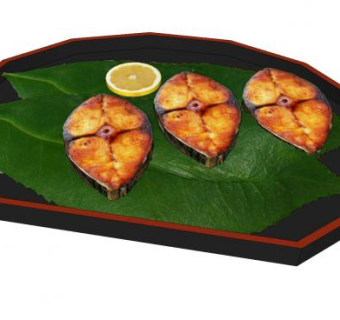 海鲜鱼骨排套餐SU模型下载_sketchup草图大师SKP模型