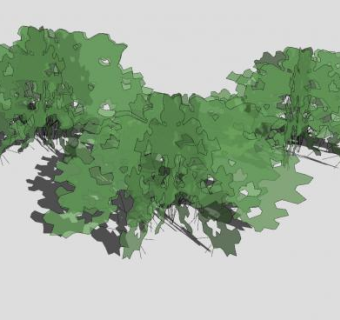 简易纹理灌木草图SU模型下载_sketchup草图大师SKP模型
