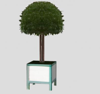 现代盆栽和树SU模型下载_sketchup草图大师SKP模型