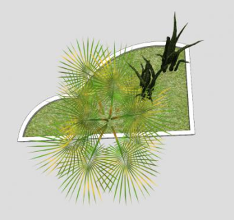 花园角落的绿地灌木植物SU模型下载_sketchup草图大师SKP模型