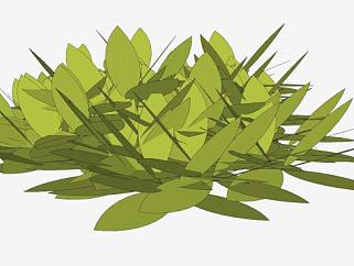 简易绿叶植物SU模型下载_sketchup草图大师SKP模型